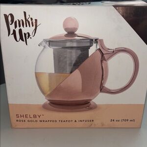 Pinky Up Shelby Rose Gold Wrapped Teapot with Infuser